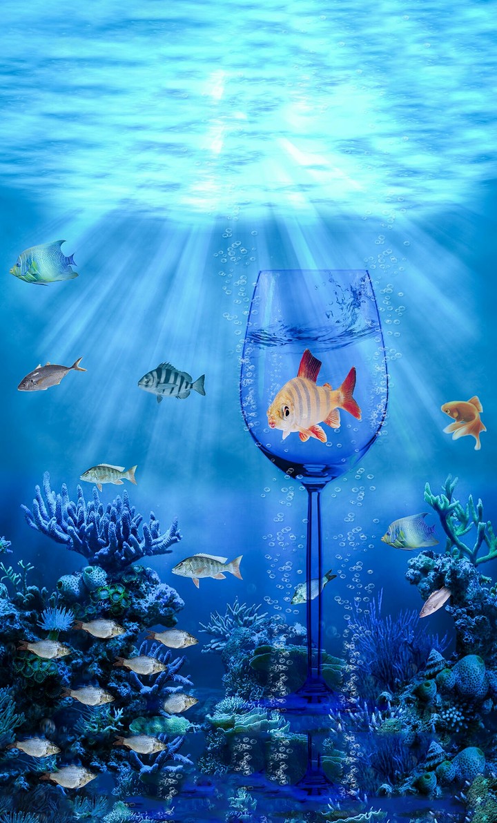 Under water