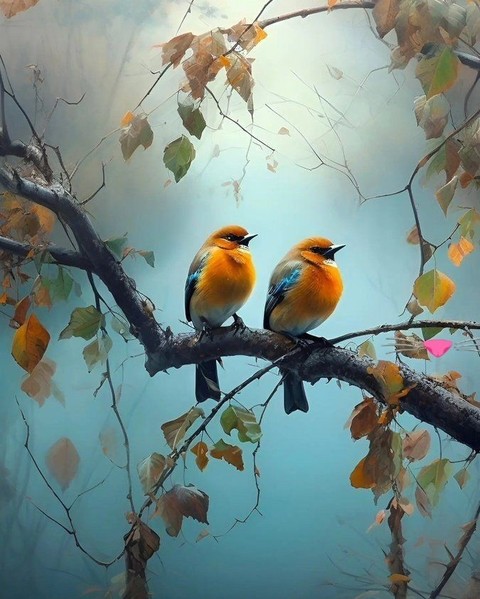 bird, orange壁纸