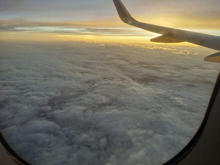 sunset in air