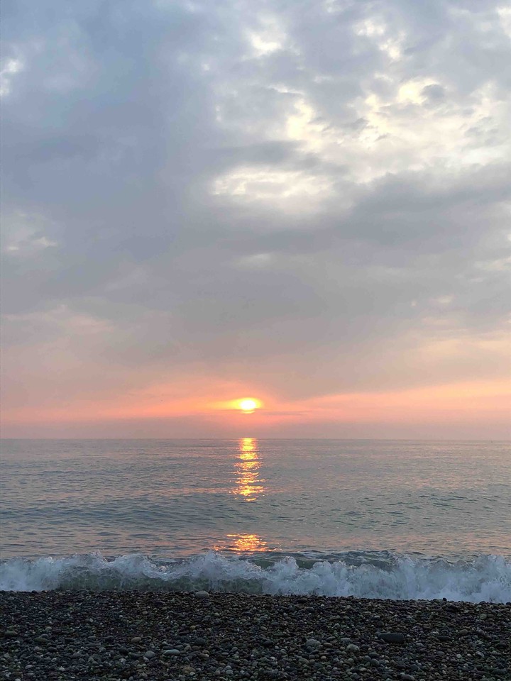 sunset and sea