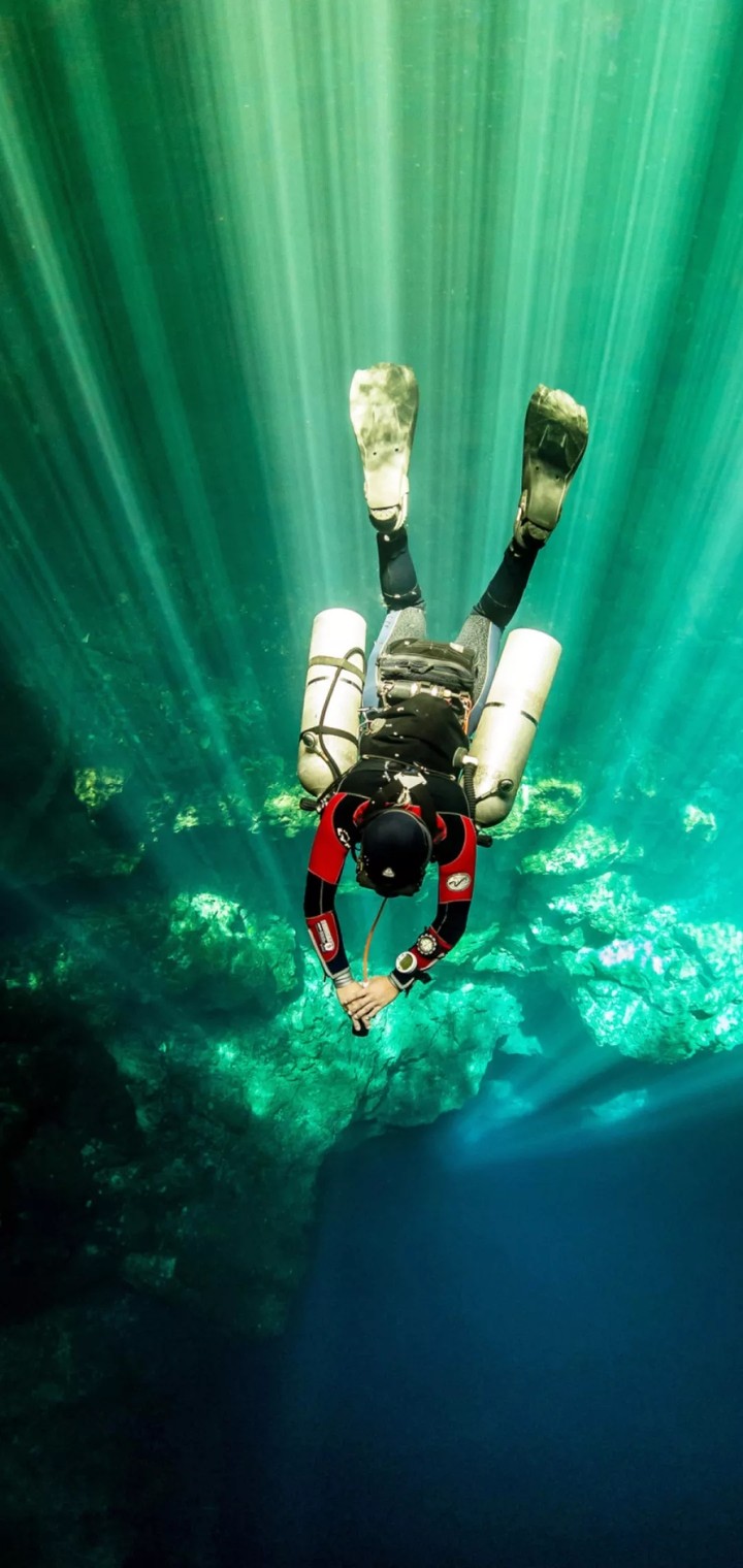 into the sea