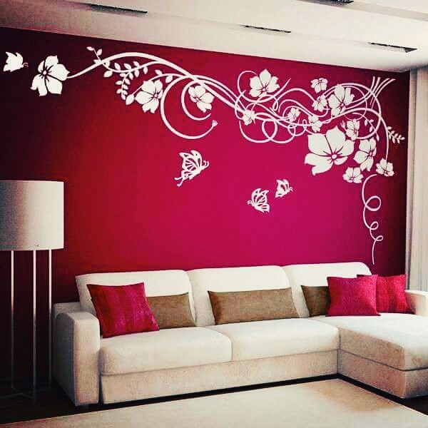 white flower wall .