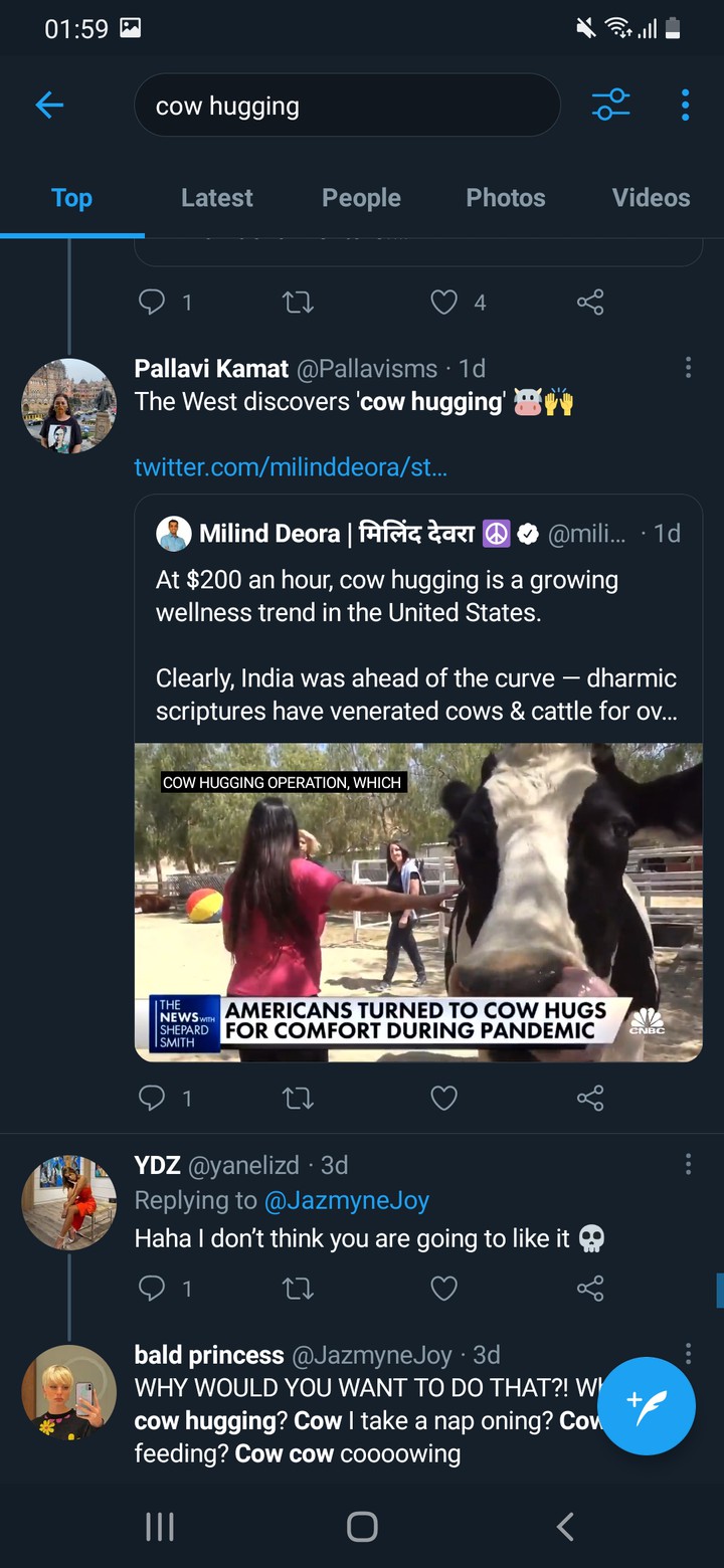 west discover cow hugging #benefits of cow lmao !!