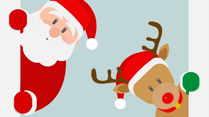 santa y venado navideños