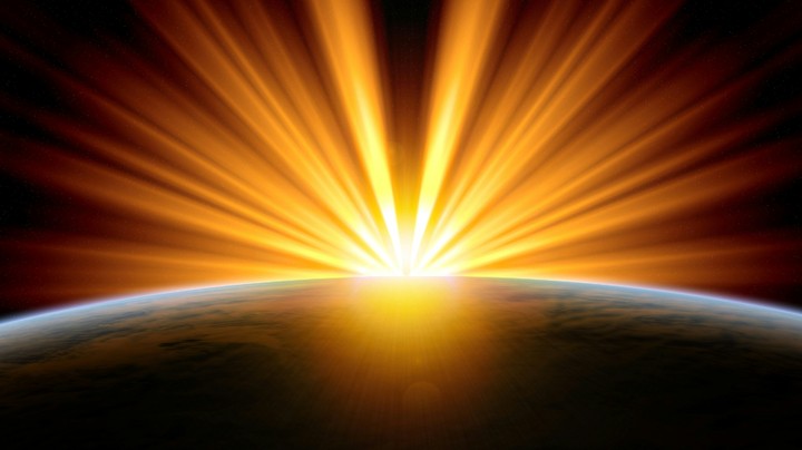 the sunlight onto earth