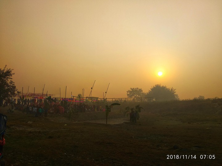 A typical Chhath Ghat, Marhowrah, Saran, Bihar