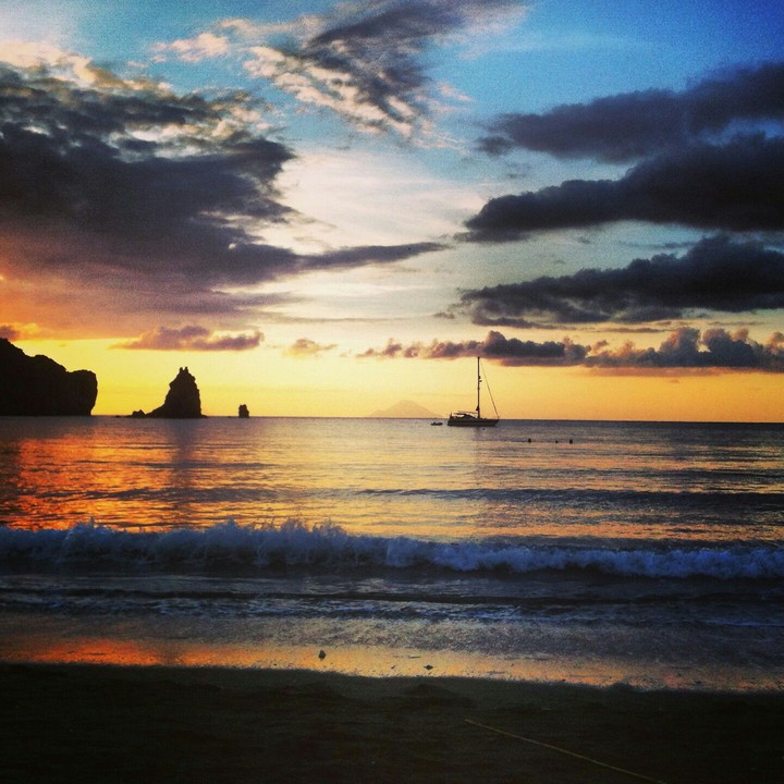 Sunset in Eolie's Islands, Italy
