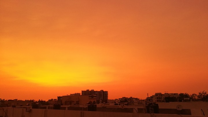 sunset after rainy day