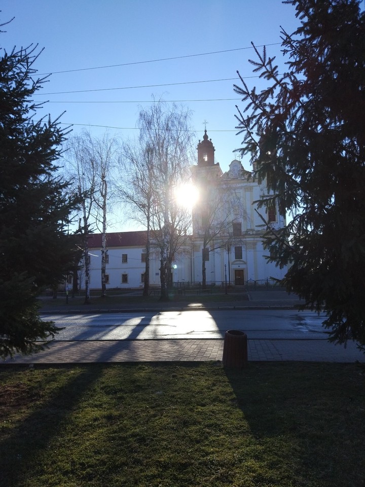 Dominican Church in the rays of the sunrise