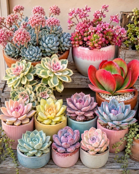 hình nền pink, pachyphytum