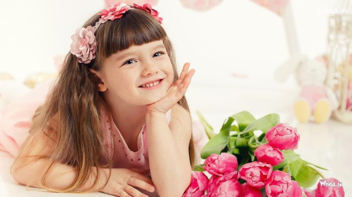 cute girl with smile