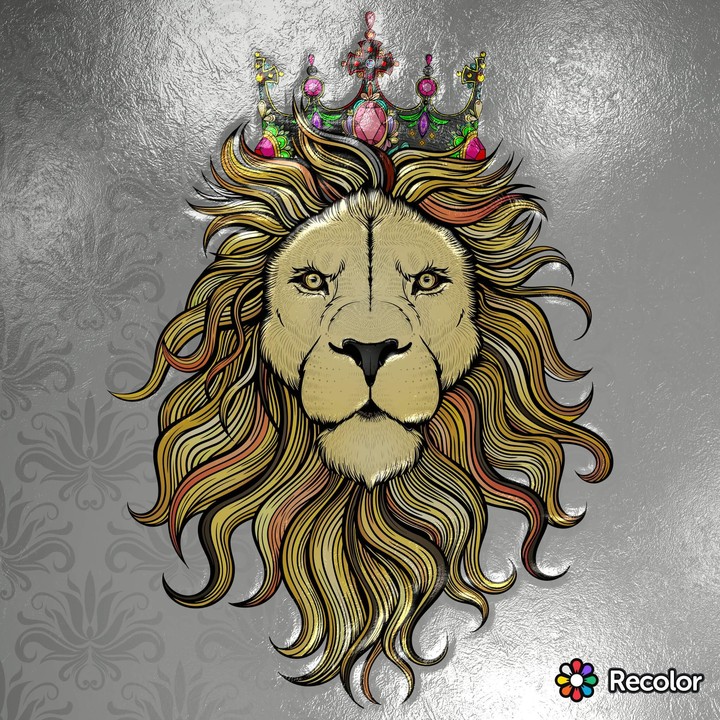colored lion