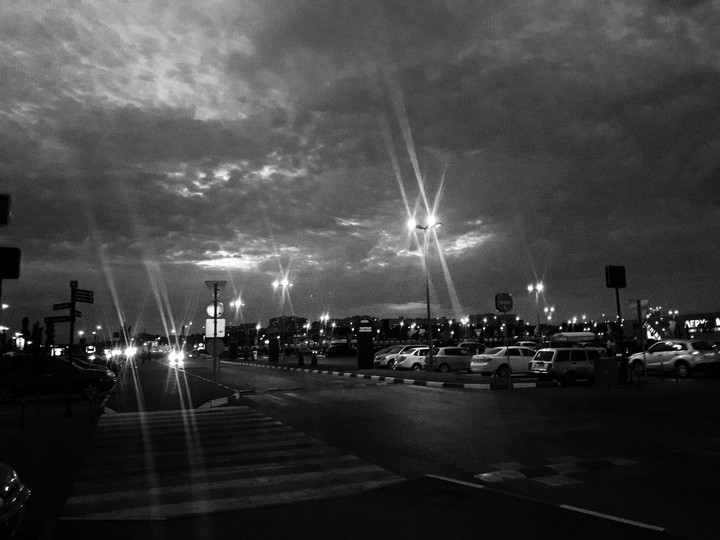 black and white