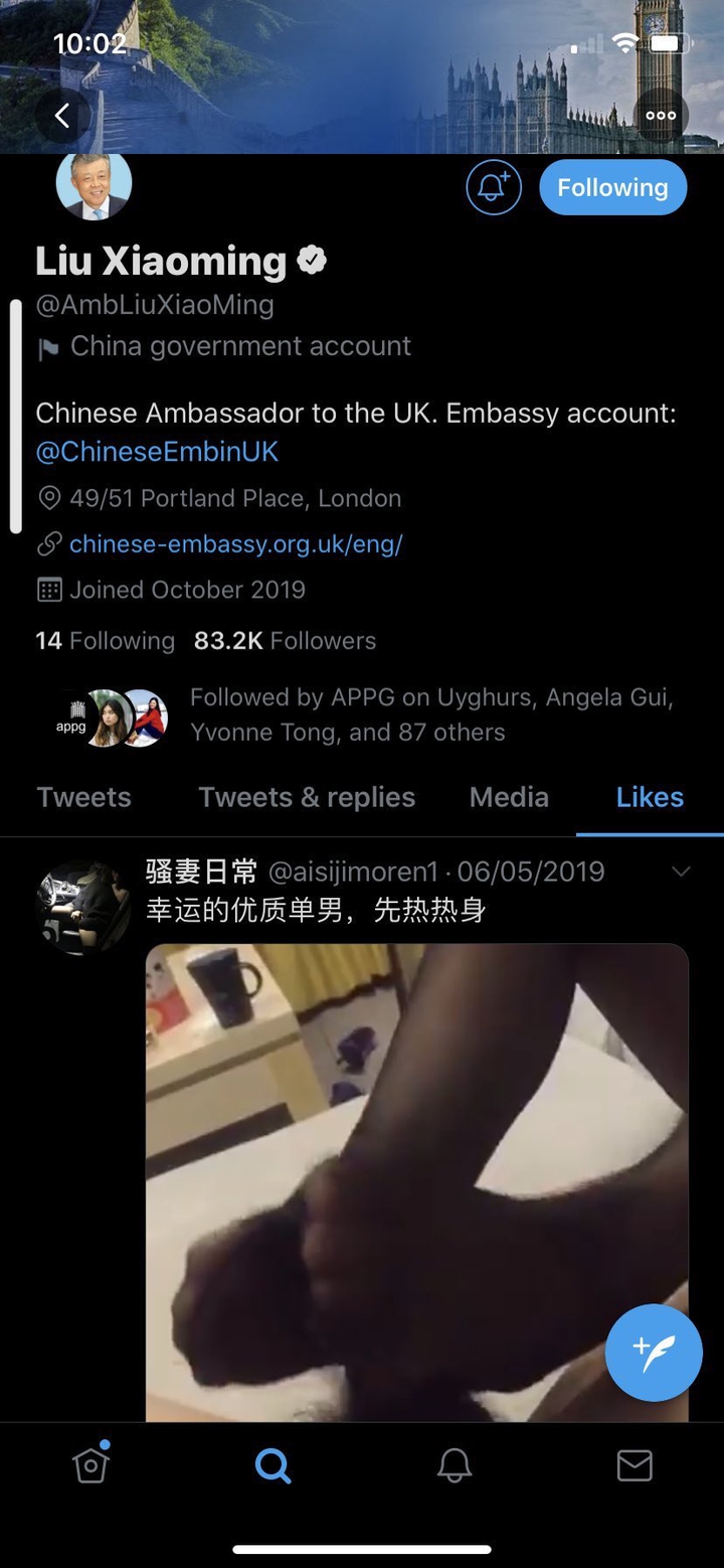hahahaha chinese ambassador !! twitter screenshot !!