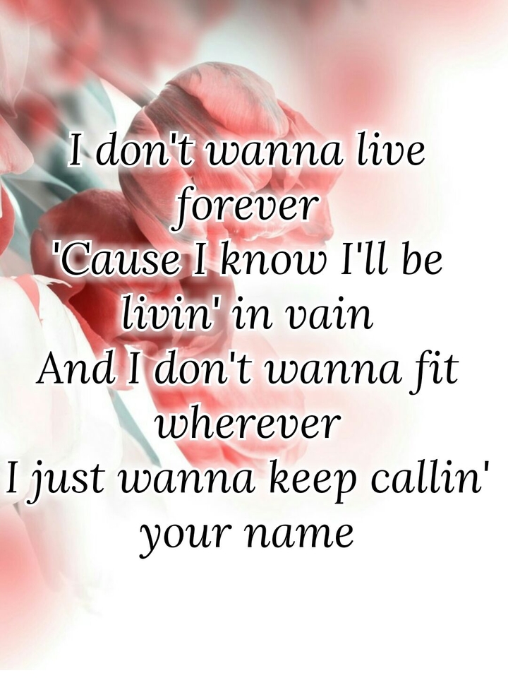 I don't wanna love forever