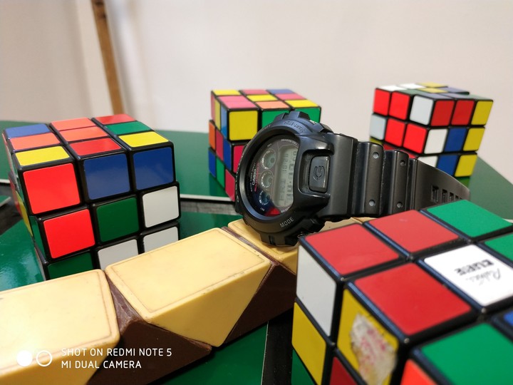 Casio G-Shock between cubes