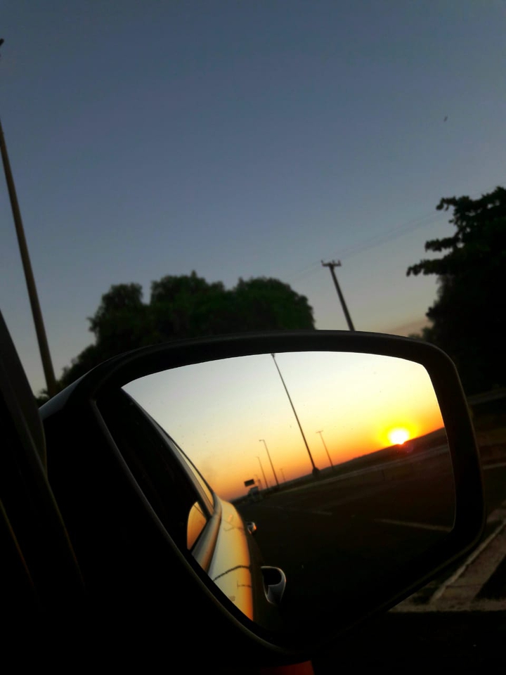 Por do Sol viagem de carro