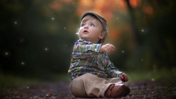 cute boy in his own world