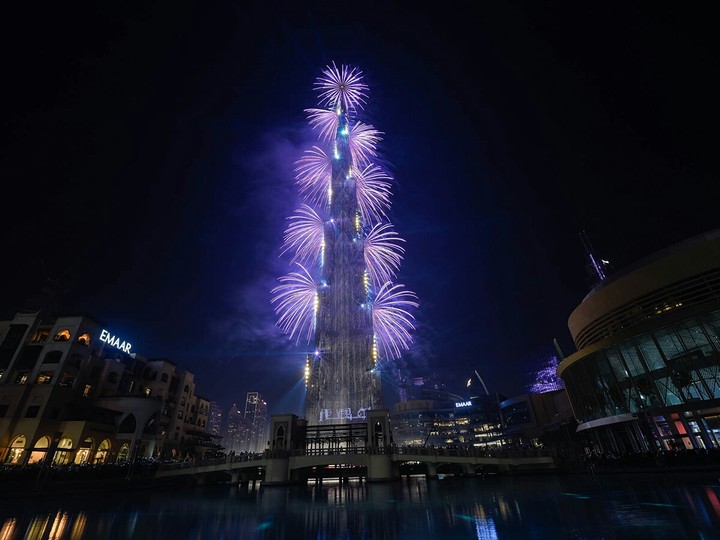 fire work in the city