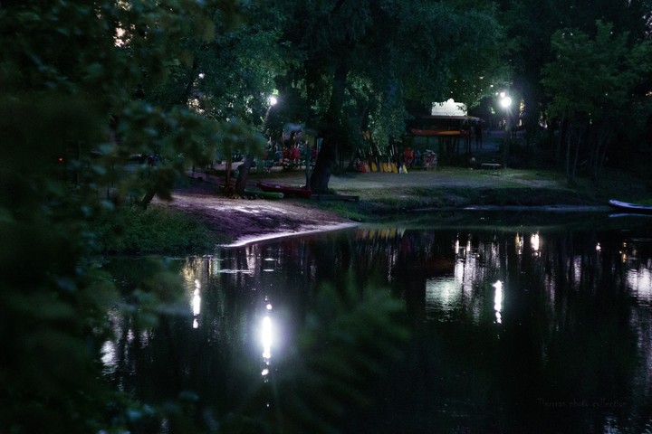 At night