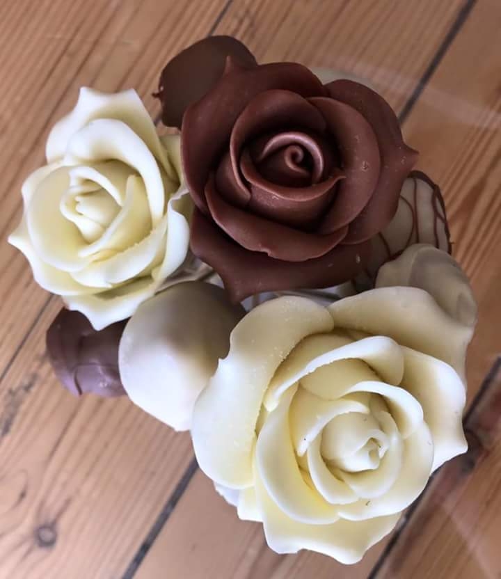 rosas de chocolate