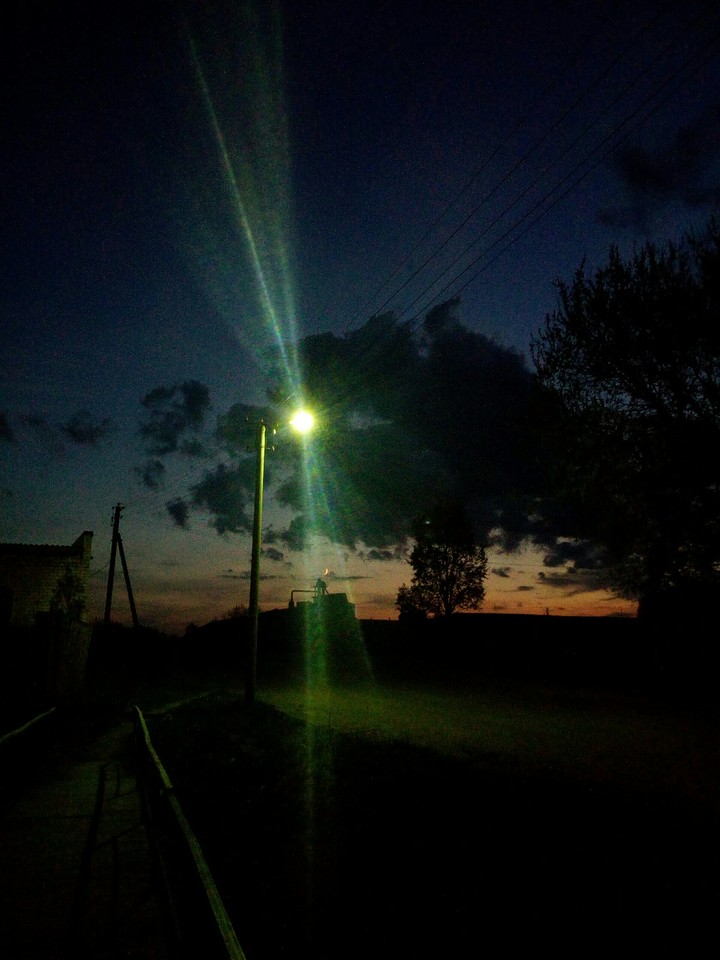 night and a lantern
