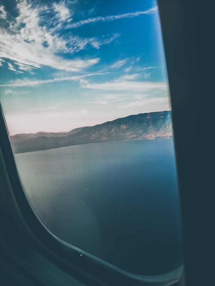 Plane window view