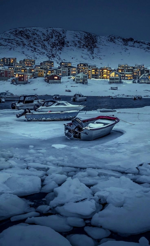 Winter night in Nuuk, Greenland