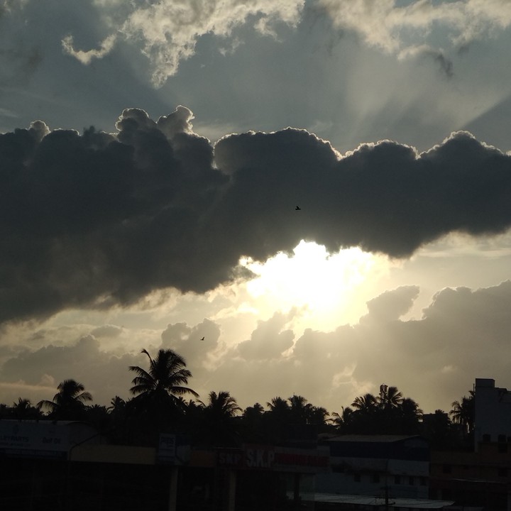 sunrise in to the clouds