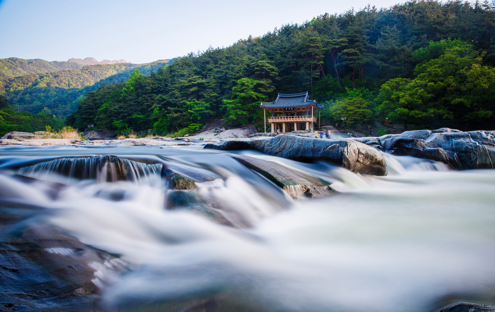 flowing water in valley