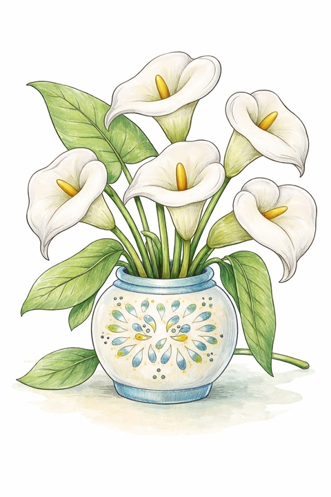 тапети drawing, arum-lily