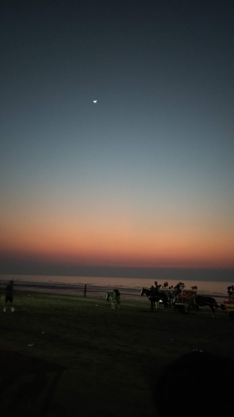 sunset + moon