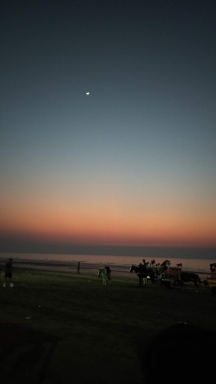 sunset + moon