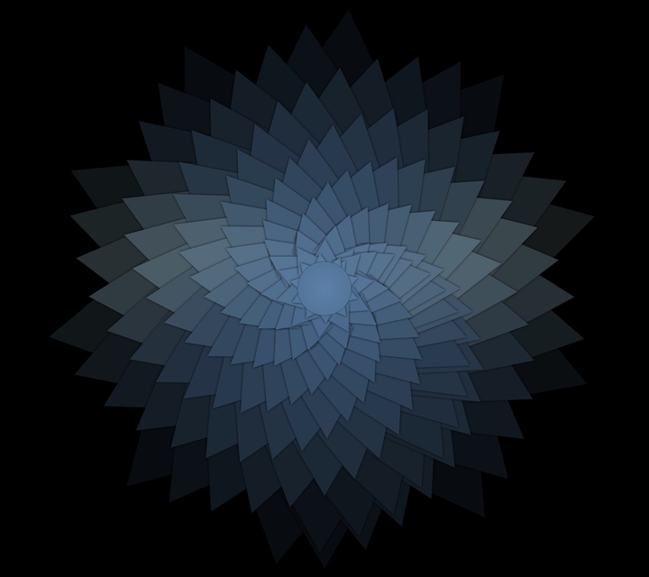 Blue amoled flower in graphics