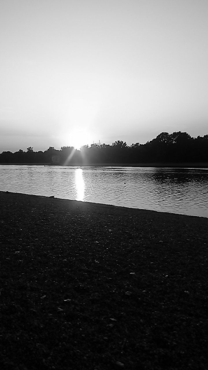 Sunset by the lake (gray filter) (my picture)
