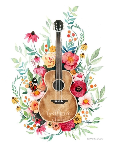 обои ukulele, illustration