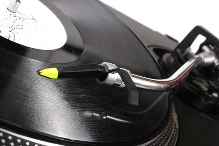 retro turntable with vinyl lp!
