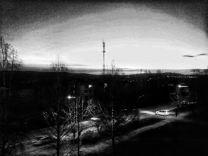 black and white
