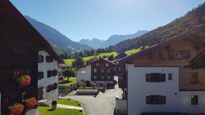 Mountain village in Switzerland