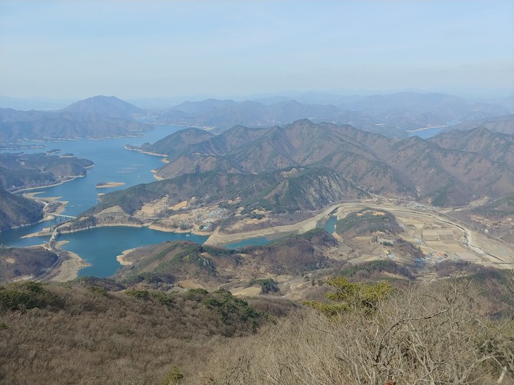 Lake mountain view