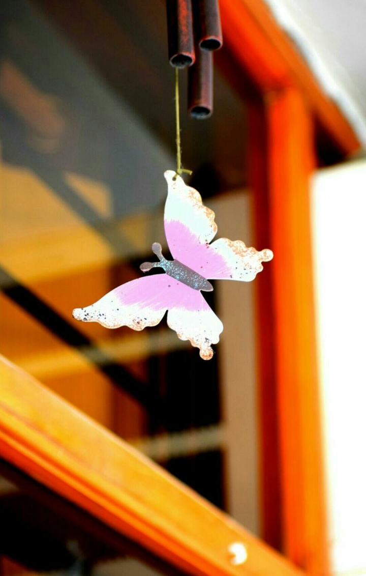 Butterfly in a windchime