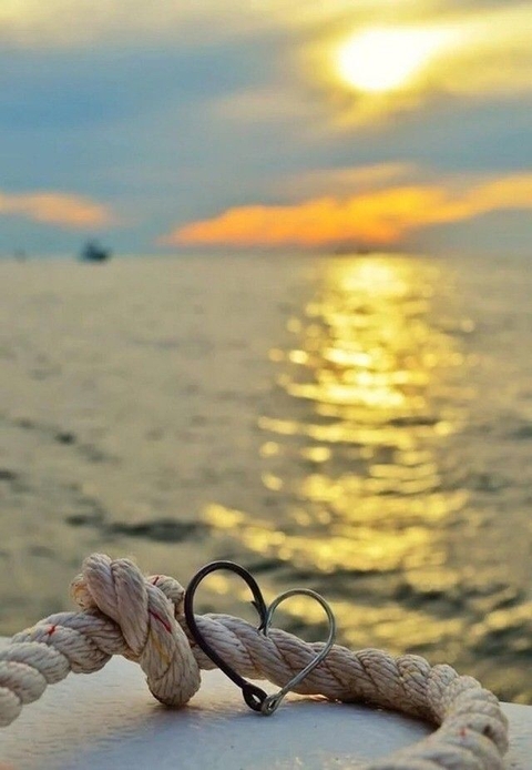 sunset, heart wallpapers