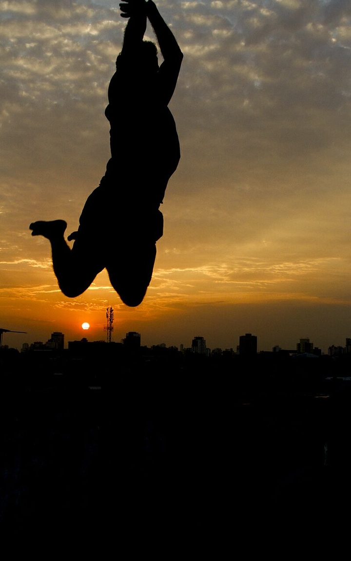sunset sky jump