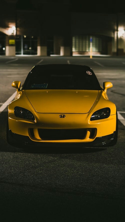 yellow honda car