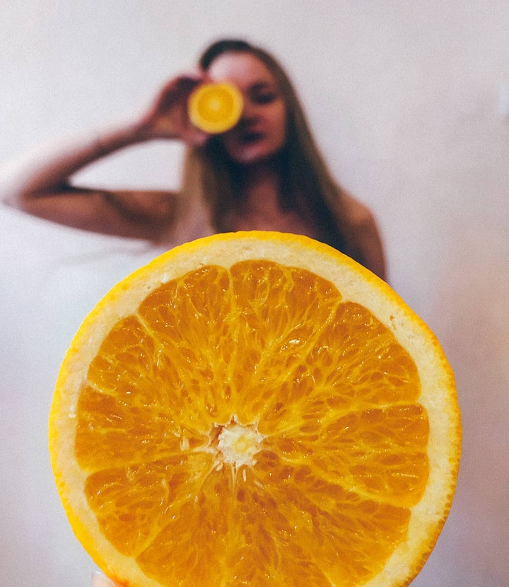 Girl with citrus