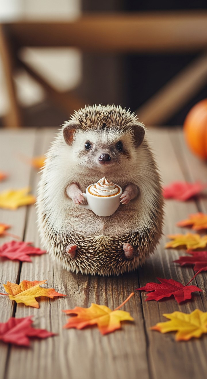 HEDGEHOG WITH A CAPPUCCINO