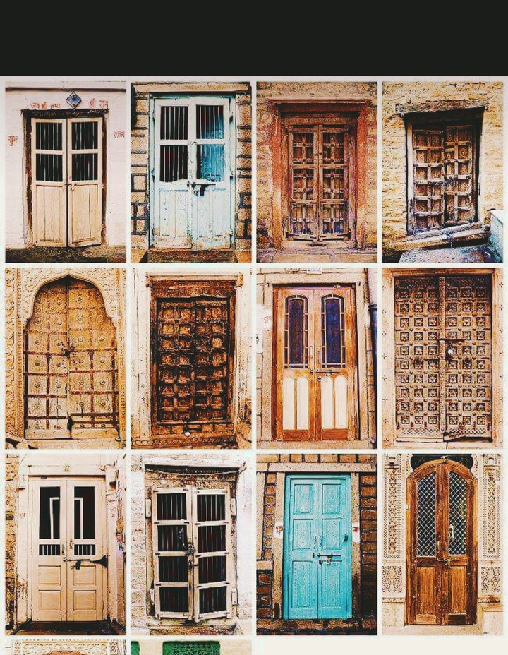 doors Yello stones jaisalmer wood