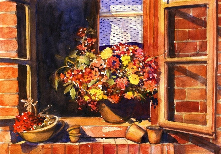 flowers and window..گوڵ و پەنجەرە