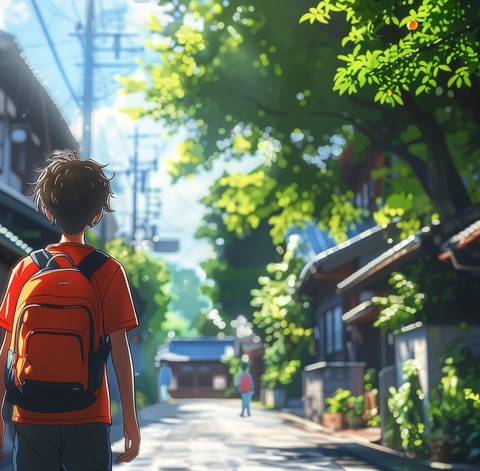 Anime boy school