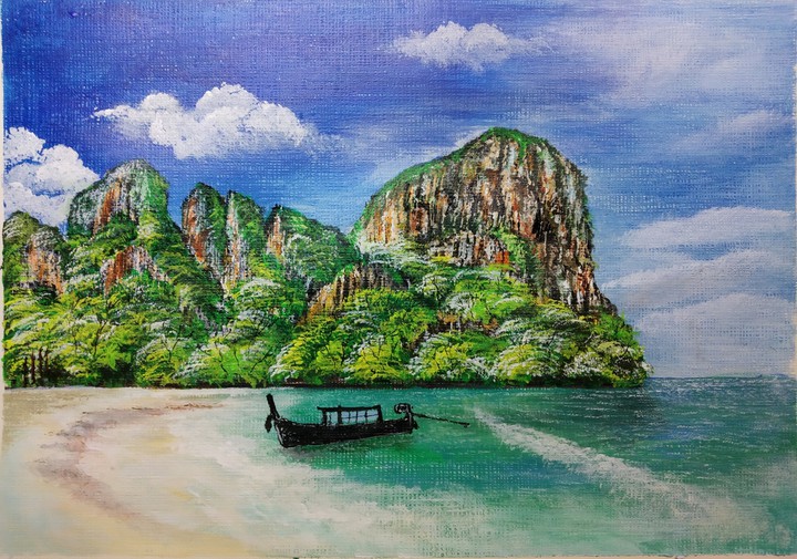 Beautiful beach painting of Thailand
